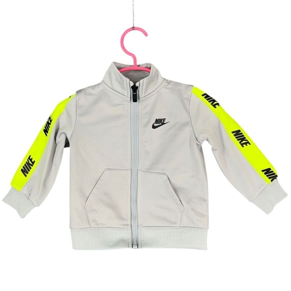 Nike Track Jacket Baby 12 Months Sleeve Hit Gray Full Zip Activewear Polyester